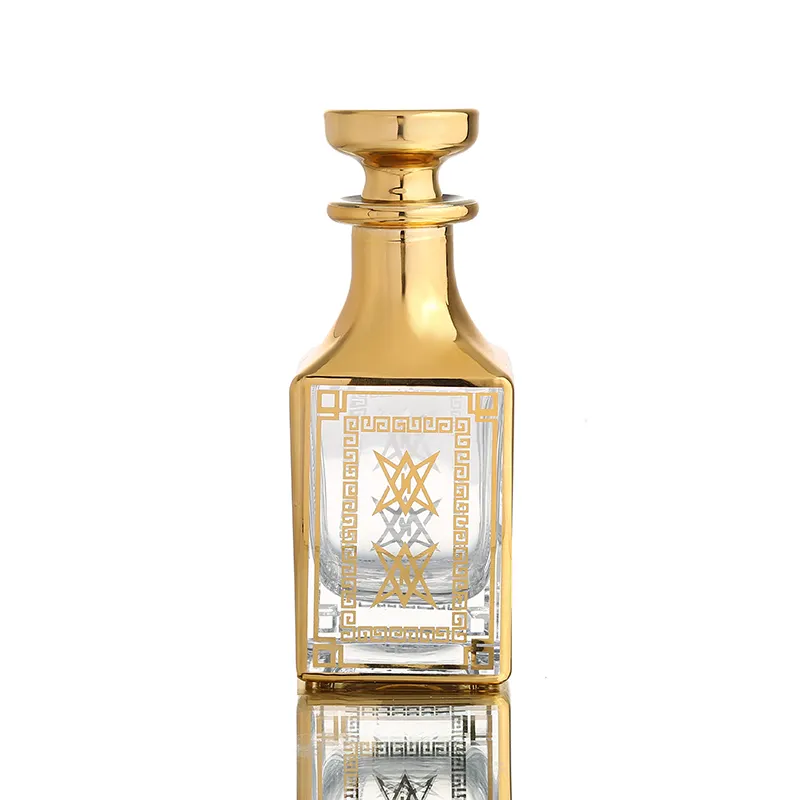 CJ-Vintage all'ingrosso decorativo oro fantasia profumo olio essenziale arabico Oud bottiglia di vetro