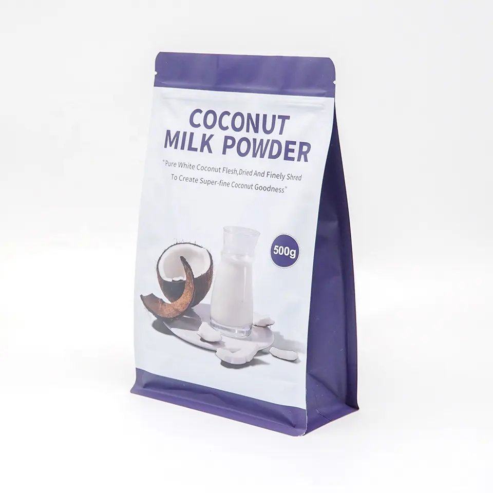 OEM/ODM 인쇄 500g 말린 유기 코코넛 우유 분말 포장 가방 지퍼