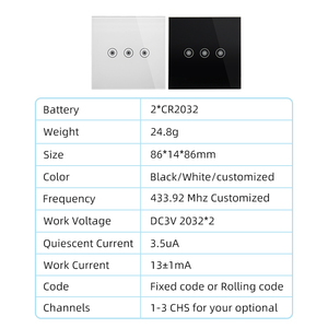433.92mhz <strong>Wireless</strong> <strong>Push</strong> <strong>Button</strong> 1-3 Channel Remote Control <strong>Push</strong> <strong>Button</strong> - Product Image 6