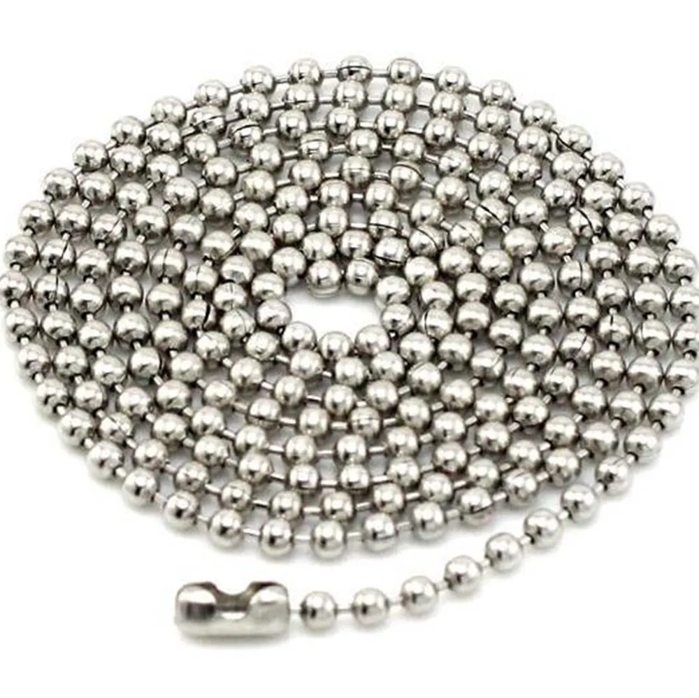 Precio barato tamaño personalizado bola enlace cadenas de plata collar de cadena de la bola