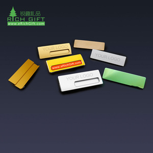 Branded logo Work CEO Custom Stainless Steel Nursing <strong>Name</strong> Tag Reusable Pin Rectangular Employee Metal Magnetic <strong>Name</strong> <strong>Badge</strong> - Product Image 4