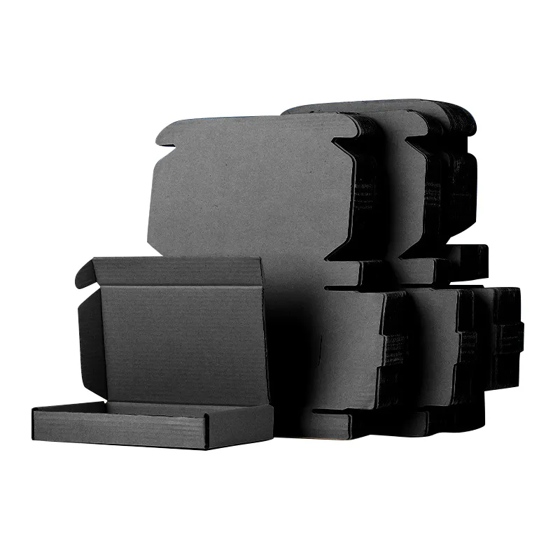 विंस फ्लाइंग कस्टम मुद्रित ब्लैक बॉक्स पैकेजिंग जूता फ्लिप कवर नालीदार कार्डबोर्ड शिपिंग बॉक्स