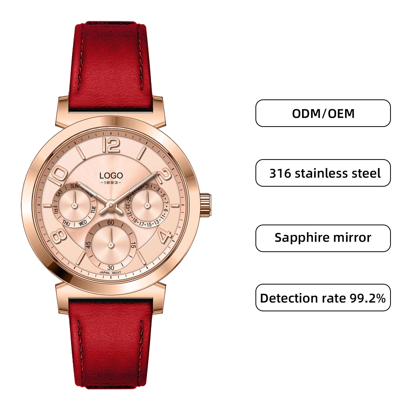 สีโรสโกลด์/แดง