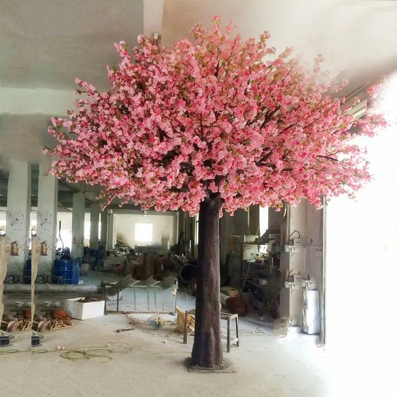تخصيص 12 القدم الوردي زهر الكرز الاصطناعي في الأماكن المغلقة الزفاف زهر شجرة الحرير أشجار زهر الكرز