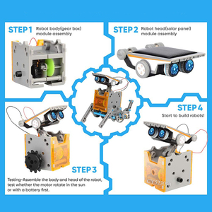 12 In 1ソーラーロボットおもちゃキット教育STEM科学おもちゃDIYビルディングソーラーロボット実験セット子供用 - Product Image 4