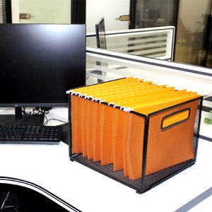 字母大小的悬挂文件夹组织器、网状金属文件夹盒、杂物或玩具储物盒 - Product Image 6