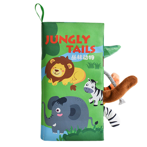 Children's Early Education Cloth Book Baby Brain Development Toy Baby Tear Hard Early Education Book Ring Paper Animal Tail <strong>Clot</strong> - Product Image 1