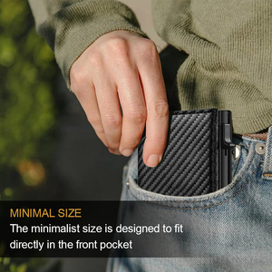 Hot bán Slim tối giản nhôm phía trước ví túi với RFID chặn Pop Up trường hợp và thẻ tín dụng ví - Product Image 4