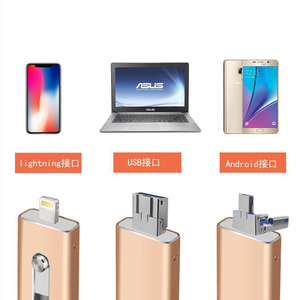 3合1金属书写笔usb pendrive OTG定制264gb 32gb 2.0指纹加密usb 3.0闪存驱动器 - Product Image 3