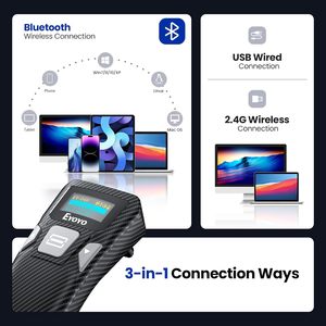 Eyoyo最新便携式迷你无线USB 1D 2D蓝牙二维码阅读器书库电话条形码扫描仪 - Product Image 6
