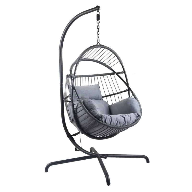Yoho-silla Columpio de aluminio de ratán KD, para jardín, dormitorio, con soporte, gran oferta