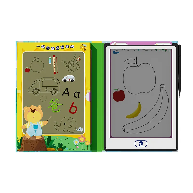 8,5-Zoll-Früh-Schule-Wiederverwendbare Tablette Doodle löschbares Zeichenbrett Rückholbuch Lcd-Zeichentablett für Kinderlernen