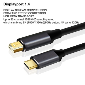USB C至迷你DP电缆原始设备制造商1m迷你显示端口适配器8K60Hz电缆兼容usb-c MacBoo k Pro Mac迷你iMac H P - Product Image 3