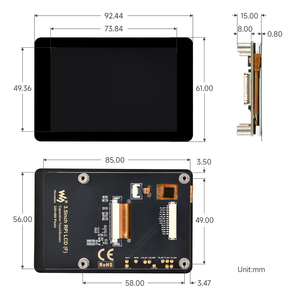 Display Touch capacitivo da 3.5 pollici (F) per pannello Raspberry Pi IPS 320 * risoluzione 480 processo di immersione al tocco in oro a 5 punti - Product Image 6