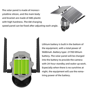Solar Battery Wifi <strong>Camera</strong> Night Vision 2-way Audio Wireless Security System Monitor Outdoor Full Color Waterproof Ptz Ip <strong>Camera</strong> - Product Image 6