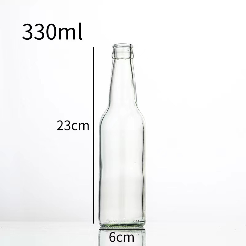Bottiglia di birra generica trasparente da 330ml
