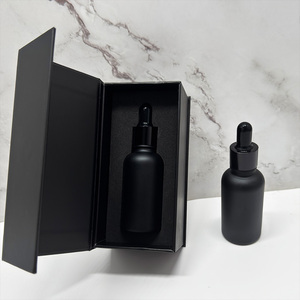 Wholesale <strong>Empty</strong> 5ml <strong>10ml</strong> 15ml 50ml 100ml Matte Black Essential Oil Glass Bottles 30ml 1oz Glass Dropper Bottles With <strong>Box</strong> - Product Image 1