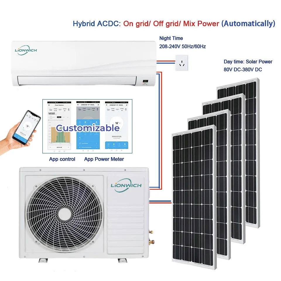 30000 32000 24000 9000 12000 36000 BTU ปิดกริดโซล่าเซลล์เครื่องปรับอากาศ DC AC พร้อมแผงโซลาร์เซลล์