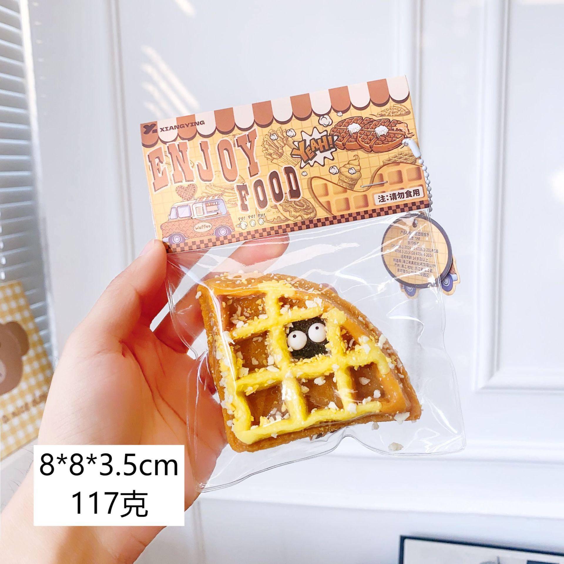 Caramel triangle waffle