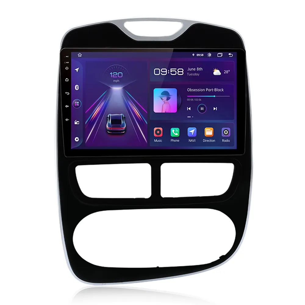 Junsun-Radio multimedia V1 con GPS para coche, Radio con Android, 2 DIN, Carplay, accesorios para Renault Clio 4, 2012-2016