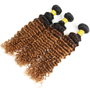 Ombre 1B/27 màu sâu sóng bó phần mở rộng tóc người 100% Brazil Trinh Nữ tóc 1B/27 màu sâu sóng bó tóc con người - Product Image 2