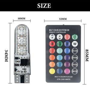 T10 <strong>Led</strong> Strobe Light Bulb High Quality 5050 Car Interior <strong>Led</strong> T10 RGB 12V Bulb 5050 Canbus W5W T10 Remote Controller - Product Image 5