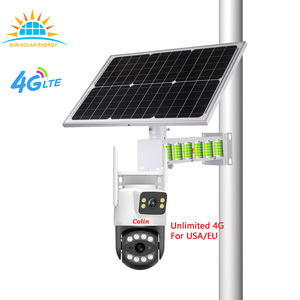 7x24Hx365D двойная линза 4MP 40 Вт Солнечная 4G неограниченное количество Lte охранная Камера видеонаблюдения - Product Image 1