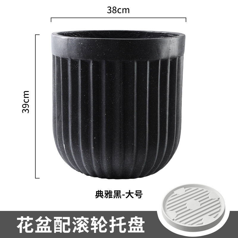 Vassoio verticale elegante nero grande da 38 cm in plastica con rotelle.
