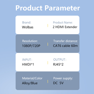 Divisor HDMI de alta calidad 60M 1x2/1x4 HDMI UTP Extensor Cat5e Cat6 RJ45 HDMI Extender HD 1080P 1 Transmisor a 2/4 Receptores - Product Image 2