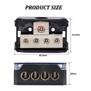 12 Volt Power Distribution Block <strong>Splitter</strong> for Boat Marine Auto-<strong>4</strong> Way <strong>4</strong>/8/10 Gauge <strong>Input</strong>/<strong>Output</strong> 0/<strong>2</strong>/<strong>4</strong> AWG Marine Crimp Terminal - Product Image 2