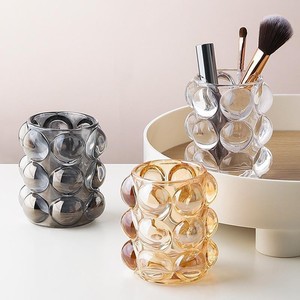 装飾用ガラスキャンドルホルダー豪華なユニークな卸売ガラスキャンドル容器ブラシホルダー