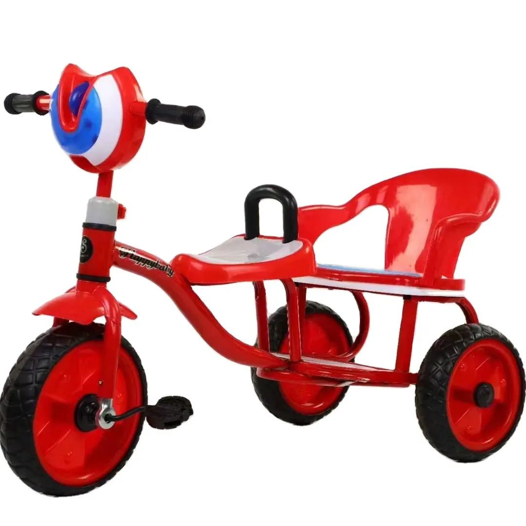 Triciclo dois lugares para crianças, atacado, preço barato crianças, triciclo com pedal traseiro, triciclo/3 rodas, equilíbrio para crianças, bicicleta com pedais