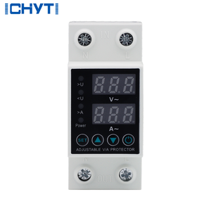 Din Rail Adjustable Over and Under <strong>Voltage</strong> Protective Device Protector Relay 40A 63A 220V with Over Current protection Voltmeter - Product Image 1