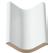 glossy white negative arc right angle