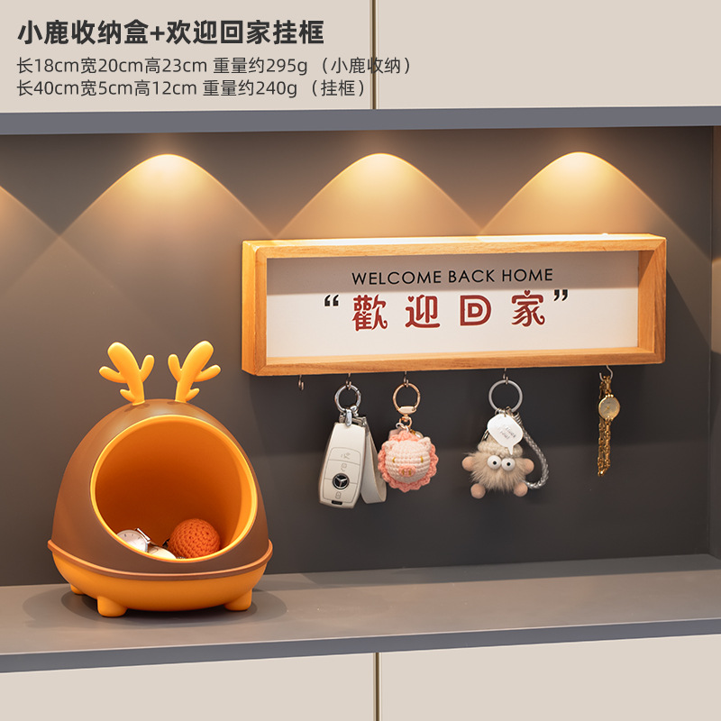 Deer storage box welcomes you home hanging frame