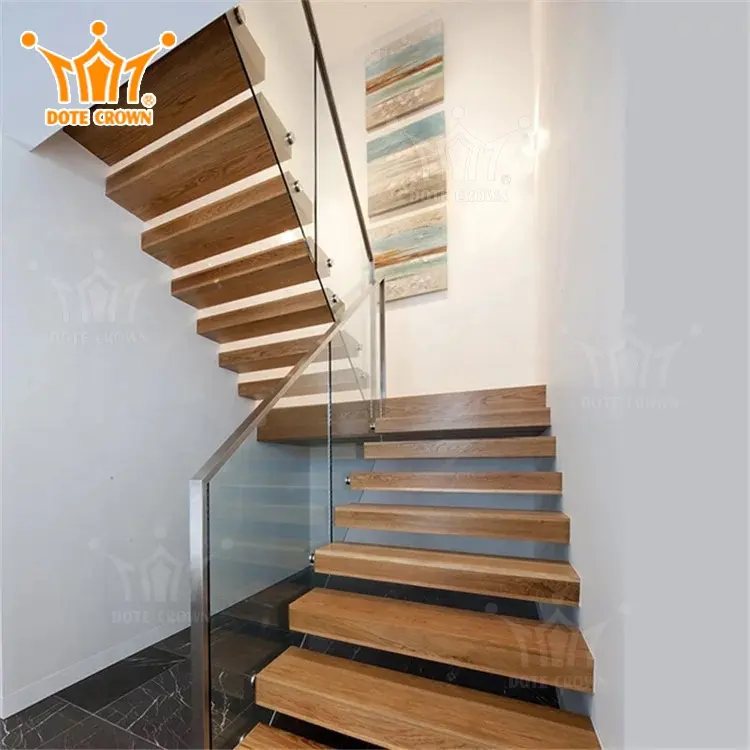 Escalier en spirale en bois de haute qualité, escalier intérieur, économie d'espace, escalier en bois à Led
