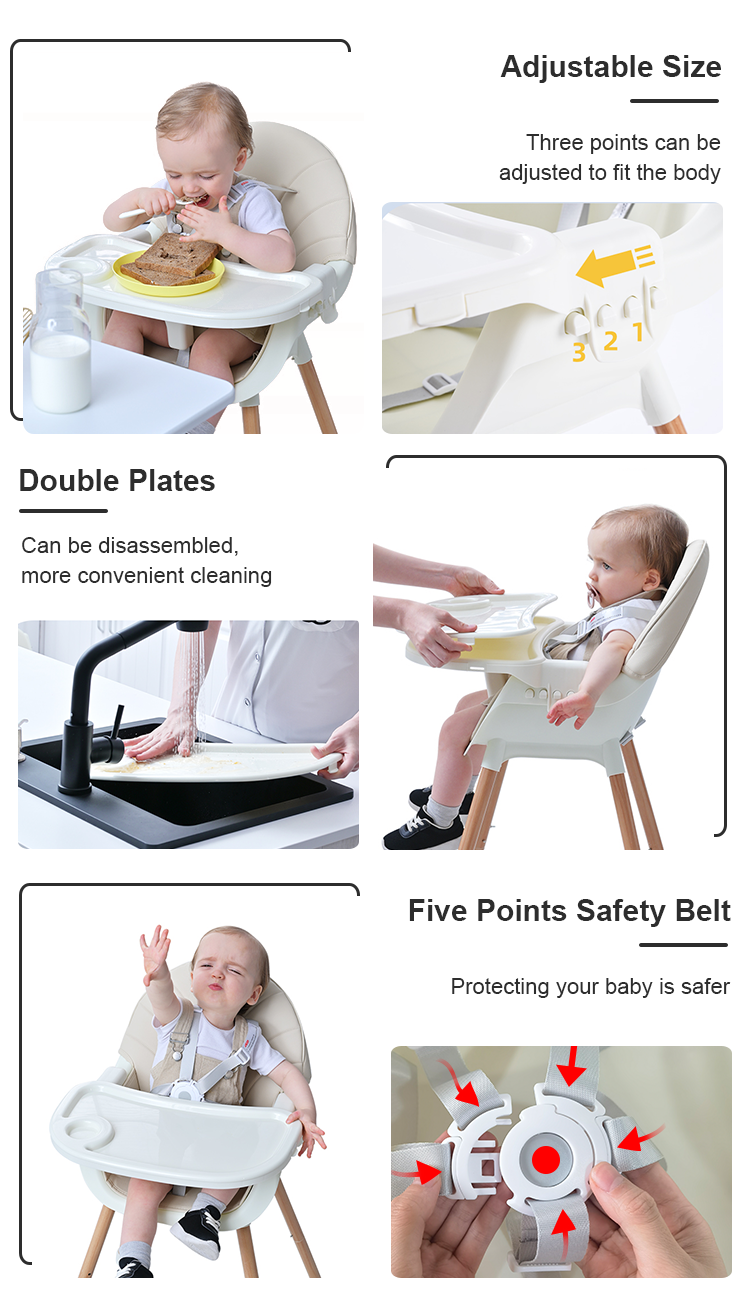 2021 Baby Feeding Chairs Children Play Table Dining High Leg Chair