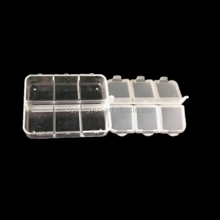 6 cornici in plastica di viaggio scatola della pillola della pillola tasca organizer