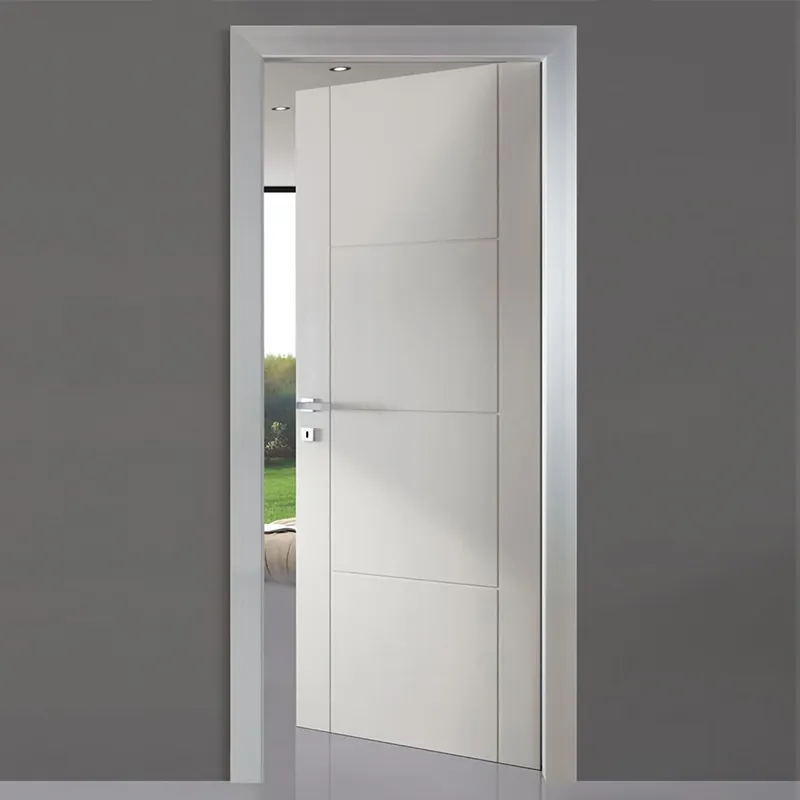 Puerta de madera sólida estándar europeo para puerta interior del hogar, con tratamiento de superficie de pintura, 2022