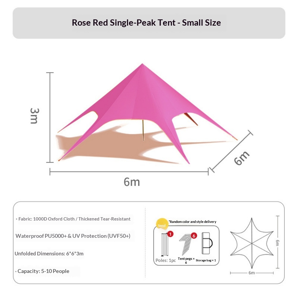 Canopy à pic unique 1000dpu - petit - rouge rosé