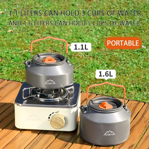 Giữ Kamp Ngoài Trời Cắm Trại Chảo Nhôm 1.1L Không Dính Với Silicone Xử Lý Cho Khí Cảm Ứng Bếp All-in-One Mega Bó - Product Image 5