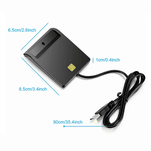 เครื่องอ่านสมาร์ทการ์ด USB พร้อมไฟแสดงสถานะ LED สำหรับภาษีธนาคารเครื่องอ่านบัตรประจำตัว ATM CAC สำหรับ Windows 7 8 10 Linux - Product Image 3