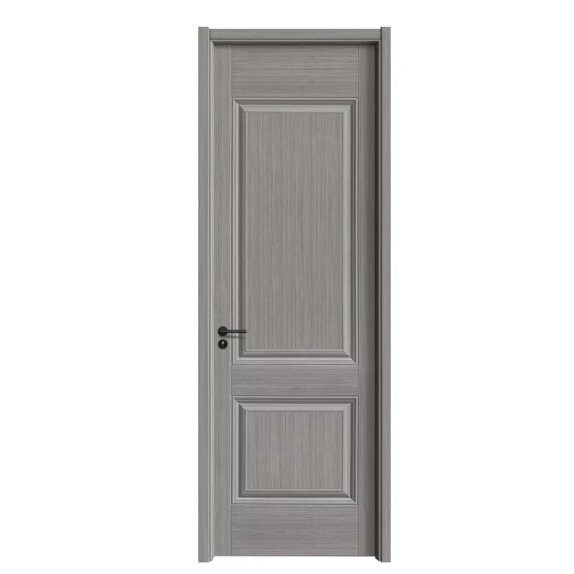 Puerta interior decorativa, diseño de madera, puertas de habitación de carbono de cristal compuesto, puertas de piel granulada
