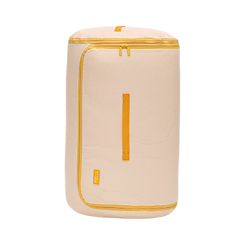 Bolsa grande cilíndrica de algodón para edredón - amarillo crema