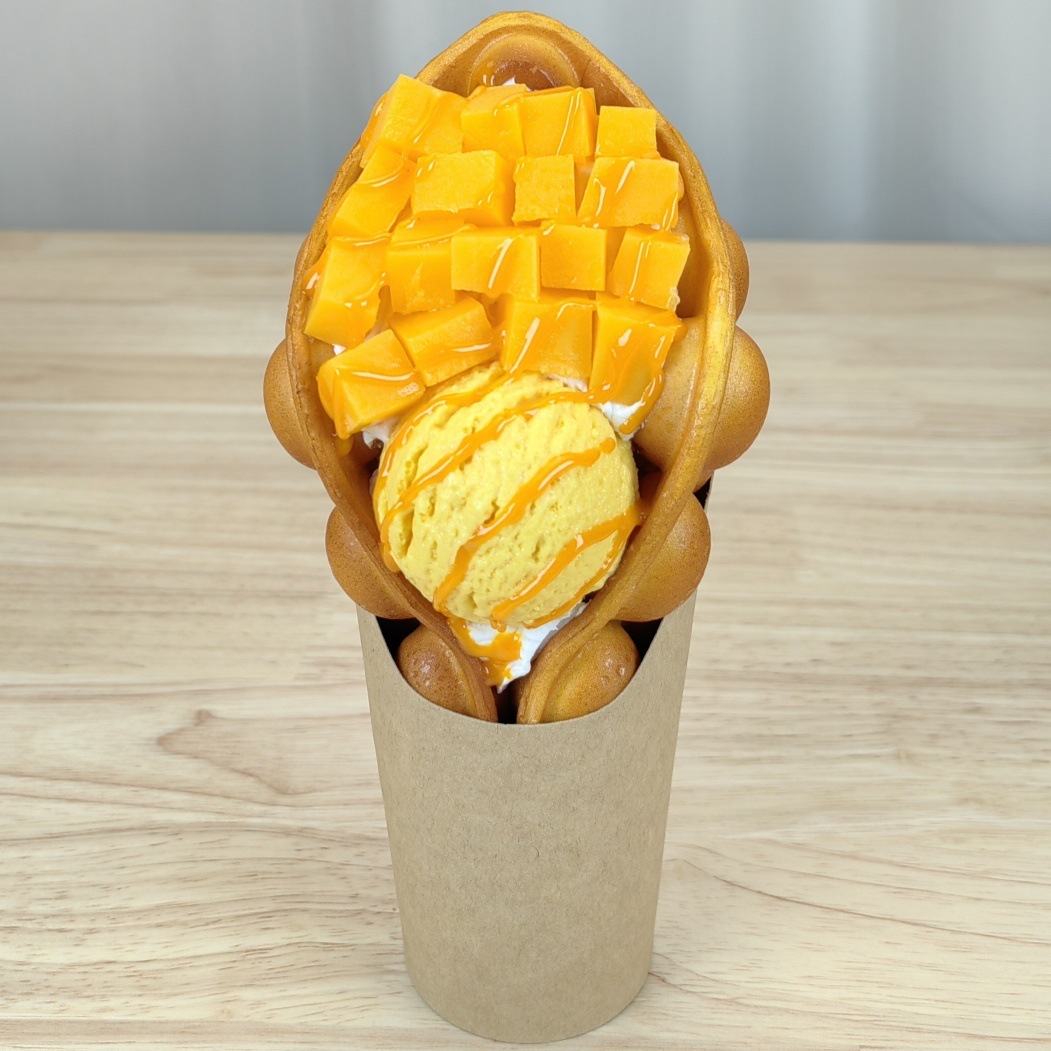 Mango yellow ball egg waffles