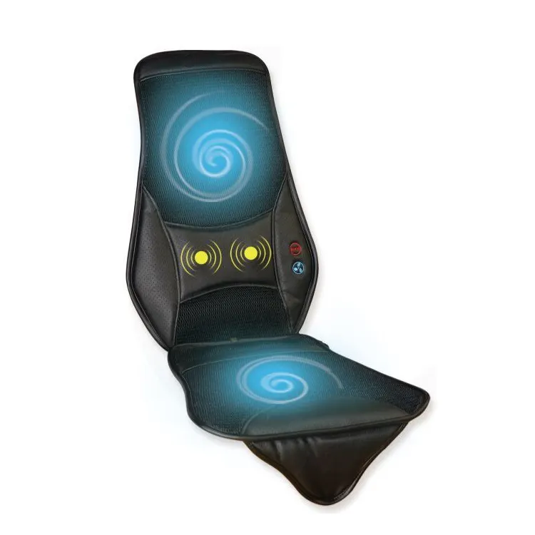 Car Seat Massage Cushion Mat for Neck Back and Thigh Stress Relieve Heating Vibrating Massage with 4 Cooling Fans