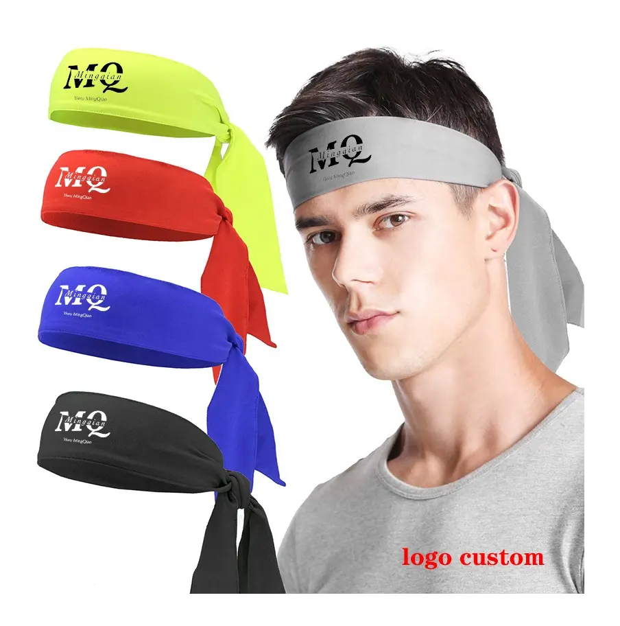 Tùy Chỉnh Logo Headbands Headtie Thoải Mái Vải Tóc Mát Mẻ Head Tie Thể Thao Headband Cho Nam Giới