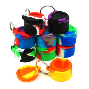 Wholesale <strong>Non</strong> <strong>Stick</strong> Key Chain 6ml Silicone Wax Oil <strong>Container</strong> Concentrate <strong>Container</strong> Rubber Jar Storage - Product Image 4