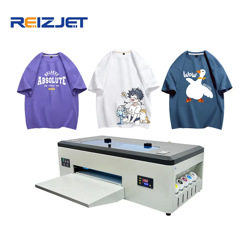 Reizjet Xp600 L1800 1390 Hoofd Digitale Inkjet Printer Doeken Textiel T-Shirt Drukmachine 30Cm A3 Dtf Printer