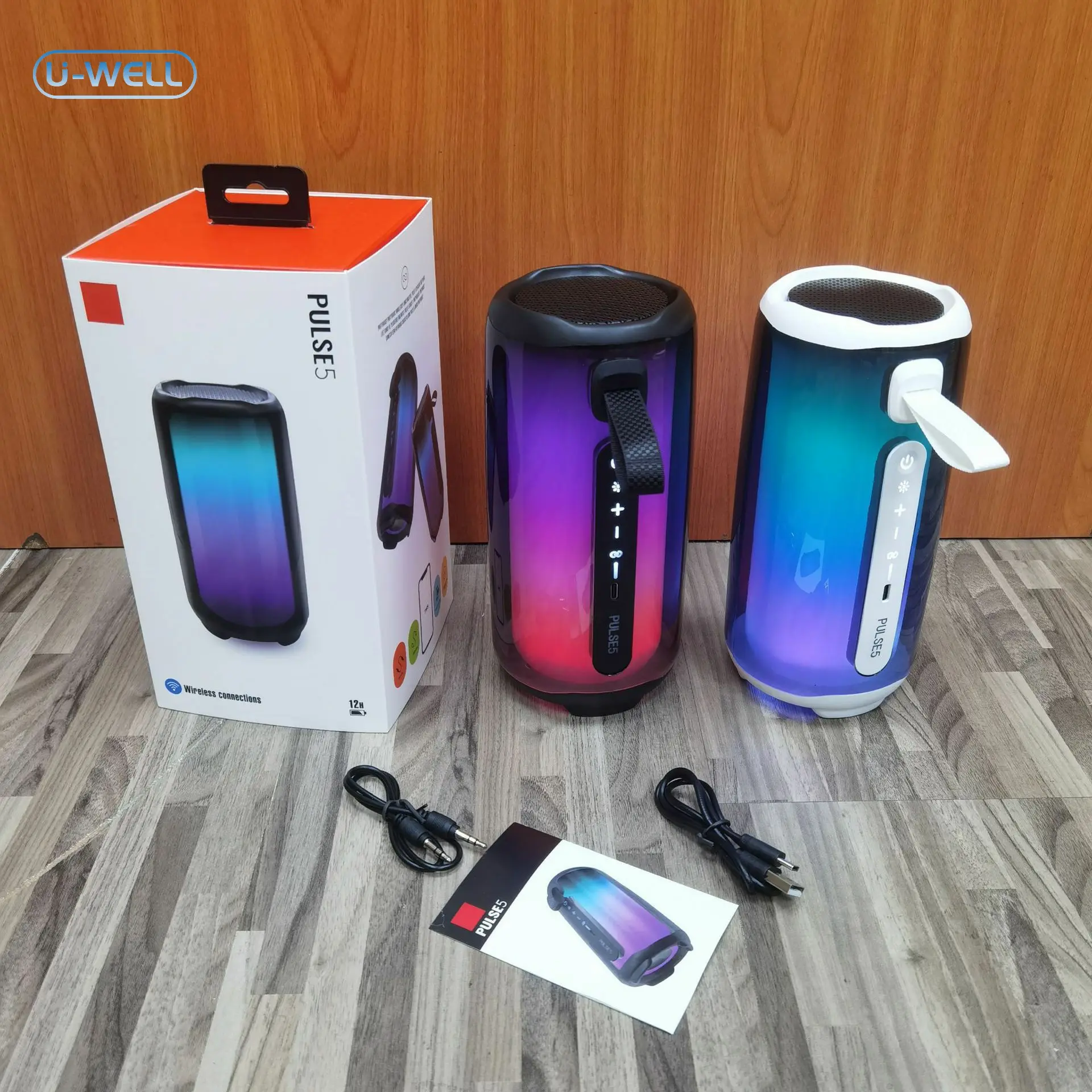 High Quality PULSE 5 Wireless BT Speakers with RGB Light Subwoofer Portable Waterproof Bluetooth Speakers PULSE 5
